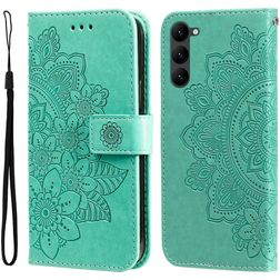 Mobigear Flowers Samsung Galaxy S23 Hoesje Bookcase Portemonnee - Groen