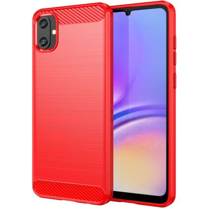 Mobigear Brushed Slim Samsung Galaxy A05 Hoesje Flexibel TPU Backcover - Rood