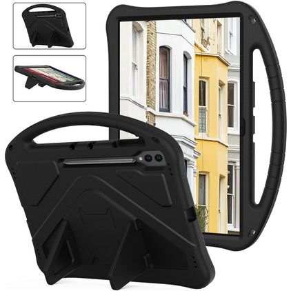 Mobigear AeroArmor Samsung Galaxy Tab S10 Ultra Kinder Tablethoes met Handvat + Stylus Houder - Zwart