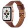 Mobigear Napoli Leren Apple Watch Bandje Gespsluiting - 42/41/40/38 mm - Bruin