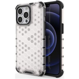 Mobigear Honeycomb iPhone 14 Plus Hoesje Hardcase Backcover Shockproof - Wit