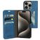 Mobiparts Classic Wallet iPhone 15 Pro Hoesje Bookcase Portemonnee - Steel Blue