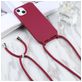 Mobigear Lanyard iPhone 16 Siliconen Hoesje met koord - Rood