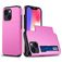 Mobigear Card iPhone 15 Hoesje Hardcase Backcover Shockproof met Pasjeshouder - Roze