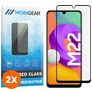 Mobigear Premium Samsung Galaxy M22 Glazen Screenprotector - Case Friendly - Zwart (2-Pack)