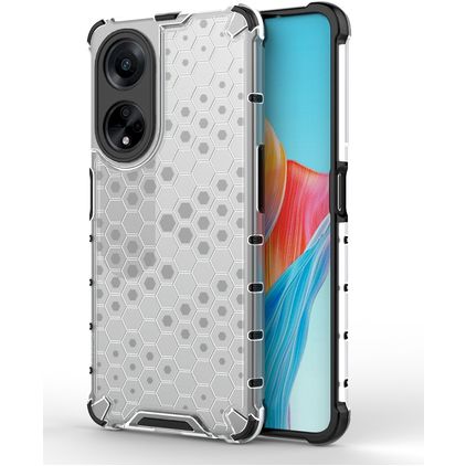 Mobigear Honeycomb OPPO A98 Hoesje Hardcase Backcover Shockproof - Wit