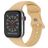 Mobigear Sport Dual Siliconen Apple Watch Bandje Druksluiting - 42/41/40/38 mm - Beige