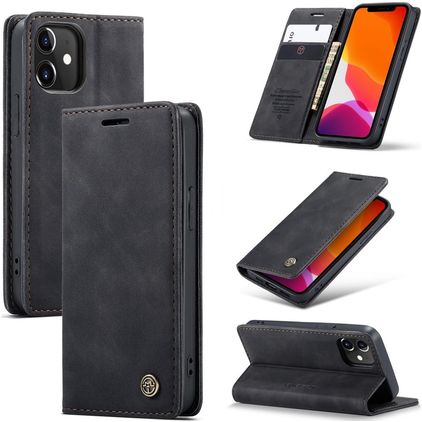 Caseme 013 iPhone 12 Mini Hoesje Bookcase Portemonnee - Zwart
