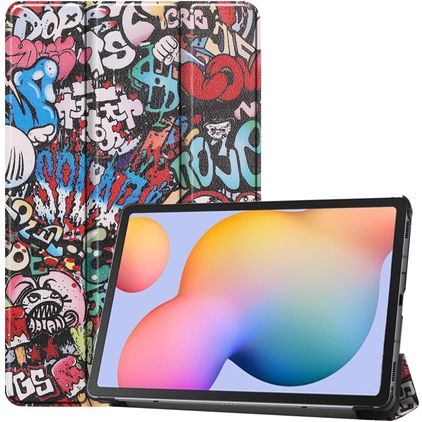Mobigear Tri-Fold Samsung Galaxy Tab S6 Lite Hoes Bookcase - Graffiti