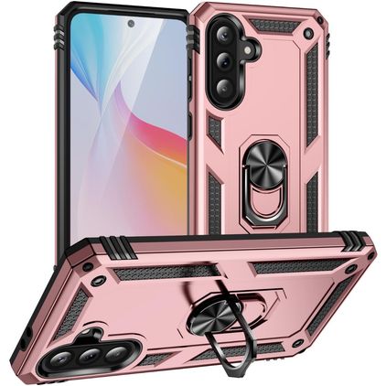 Mobigear Armor ring Samsung Galaxy A37 Hoesje Hardcase Backcover Shockproof met Ringhouder - Roségoud