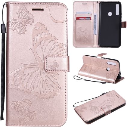 Mobigear Butterfly Huawei P Smart Z Hoesje Bookcase Portemonnee - Roségoud