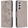 Mobigear Butterfly Samsung Galaxy S23 Hoesje Bookcase Portemonnee - Grijs
