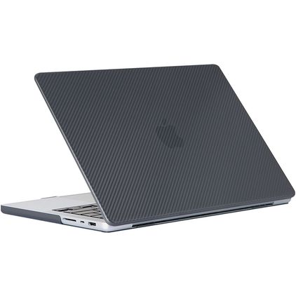 Mobigear Carbon MacBook Pro 16 Inch (2021-2026) Hoes Hardshell Laptopcover MacBook Case - Zwart - Model A2485 / A2780 / A2991 / A3186 / A3428 / A3429