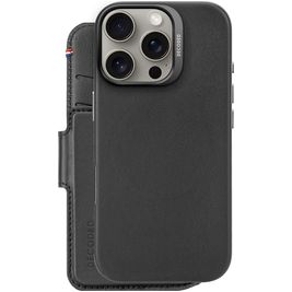 Decoded Detachable Wallet iPhone 16 Pro MagSafe Hoesje Echt Leer Uitneembare 2in1 Bookcase Portemonnee - Zwart