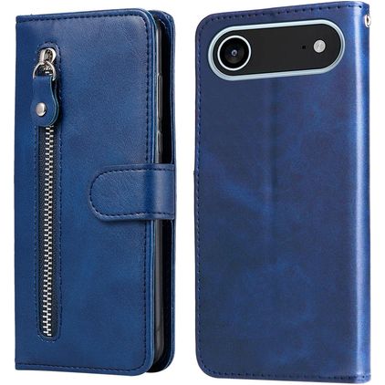 Mobigear Zipper iPhone Air Hoesje Bookcase Portemonnee - Blauw