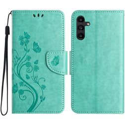 Mobigear Flowers Samsung Galaxy A36 Hoesje Bookcase Portemonnee - Groen
