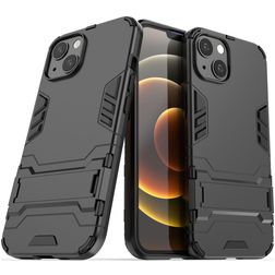 Mobigear Armor Stand iPhone 13 Hoesje Hardcase Backcover Shockproof met Standaard - Zwart