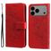 Mobigear Flowers iPhone 17 Pro Max Hoesje Bookcase Portemonnee - Rood