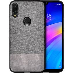 Mobigear Fabric Xiaomi Redmi 7 Hoesje Hardcase Backcover - Grijs