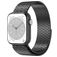 Mobigear London Stalen Apple Watch Bandje Magneetsluiting - 42/41/40/38 mm - Zwart