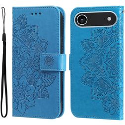 Mobigear Flowers iPhone Air Hoesje Bookcase Portemonnee - Blauw