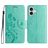 Mobigear Flowers iPhone 16 Hoesje Bookcase Portemonnee - Groen