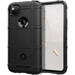 Mobigear Rugged Shield Google Pixel 5 Hoesje Flexibel TPU Backcover Shockproof - Zwart