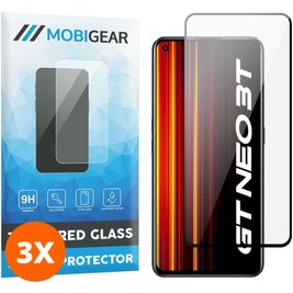 Mobigear Premium Realme GT Neo 3T Glazen Screenprotector - Case Friendly - Zwart (3-Pack)