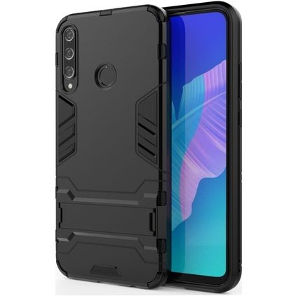 Mobigear Armor Stand Huawei P40 Lite E Hoesje Hardcase Backcover Shockproof met Standaard - Zwart