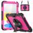 Mobigear SureGrip Xtreme iPad 11 (2025) Hoes Hard Kunststof,Siliconen Backcover + Schouderband + Standaard - Zwart / Roze
