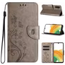 Mobigear Flowers Samsung Galaxy A55 Hoesje Bookcase Portemonnee - Grijs