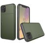 Mobigear Card iPhone 11 Hoesje Hardcase Backcover Shockproof met Pasjeshouder - Legergroen