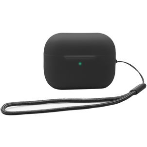 Mobigear Lanyard Apple AirPods Pro 2 Hoesje Flexibel Siliconen - Zwart
