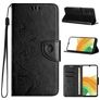 Mobigear Flowers Samsung Galaxy A55 Hoesje Bookcase Portemonnee - Zwart