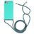 Mobigear Lanyard iPhone 8 Flexibel TPU Hoesje met koord - Turquoise