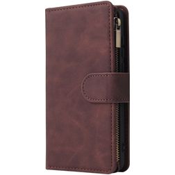 Mobigear Zipper Huawei P40 Hoesje Bookcase Portemonnee - Bruin