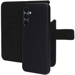Mobiparts Samsung Galaxy A16 MagSafe Hoesje Echt Leer Uitneembare 2in1 Bookcase Portemonnee - Zwart