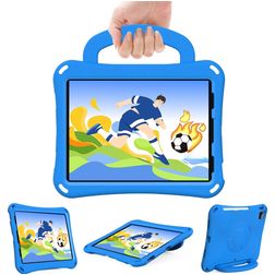 Mobigear Football iPad Air 11 Inch (2026) Hoes EVA Schuim Backcover + Schouderband + Standaard - Blauw