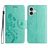 Mobigear Flowers iPhone 16 Hoesje Bookcase Portemonnee - Groen