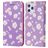 Mobigear Daisies iPhone 12 Pro Max Hoesje Bookcase Portemonnee - Paars