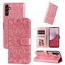 Mobigear Sunflower Samsung Galaxy A14 Hoesje Bookcase Portemonnee - Magenta