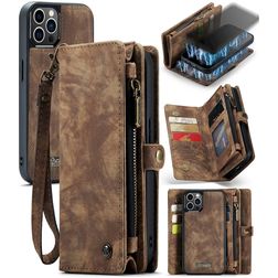 CaseMe 008 iPhone 12 Pro Max Hoesje Uitneembare 2in1 Bookcase Portemonnee - Bruin