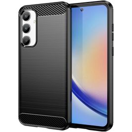 Mobigear Brushed Slim Samsung Galaxy A35 Hoesje Flexibel TPU Backcover - Zwart