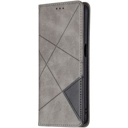 Mobigear Rhombus Slim Realme 8 5G Hoesje Bookcase - Grijs