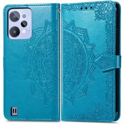 Mobigear Mandala Realme C31 Hoesje Bookcase Portemonnee - Blauw