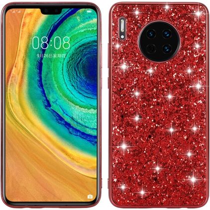 Mobigear Glitter Huawei Mate 30 Hoesje Hardcase Backcover - Rood