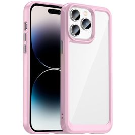 Mobigear Crystal iPhone 14 Pro Hoesje Hardcase Backcover - Transparant / Roze