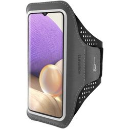 Mobiparts Comfort Fit Telefoonhouder Hardlopen Samsung Galaxy A32 5G Sport Hoesje Neopreen Sportarmband - Zwart