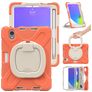 Mobigear RingGuard iPad Mini 6 (2021) Hoes Hard Kunststof,Siliconen Backcover + Stylus Houder + Schouderband + Standaard - Oranje