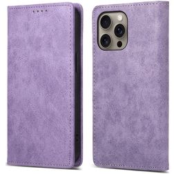 Mobigear Wallet iPhone 16 Pro Max Hoesje Bookcase Portemonnee - Paars